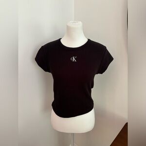 calvin klein mini logo textured tee